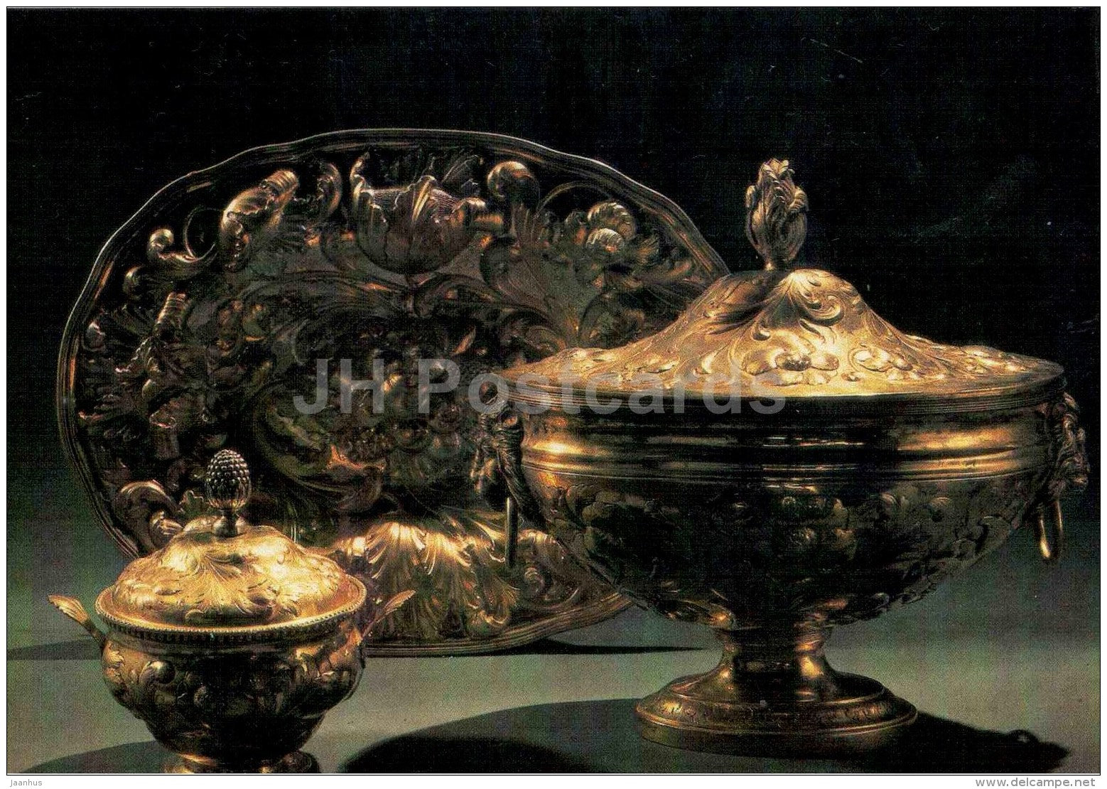 Dish , Bowl - Russian Silver Craft - art - 1986 - Russia USSR - unused - JH Postcards