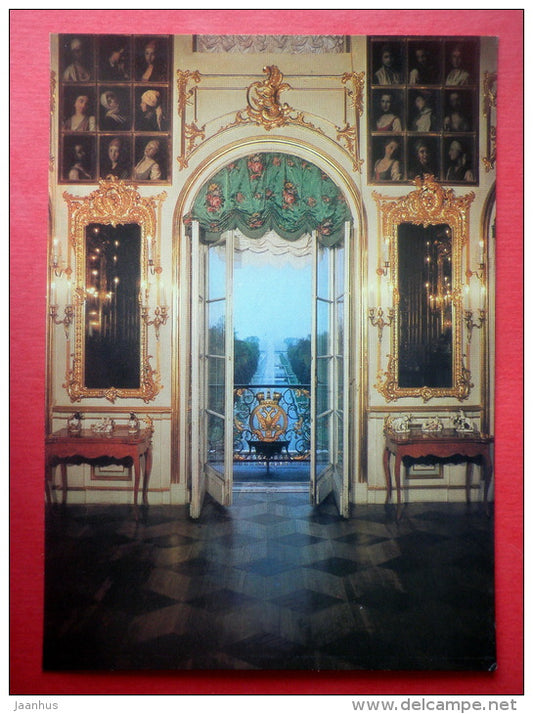 View of the Great Canal from the Portrait Room of the Great Palace - Petrodvorets - 1986 - Russia USSR - unused - JH Postcards