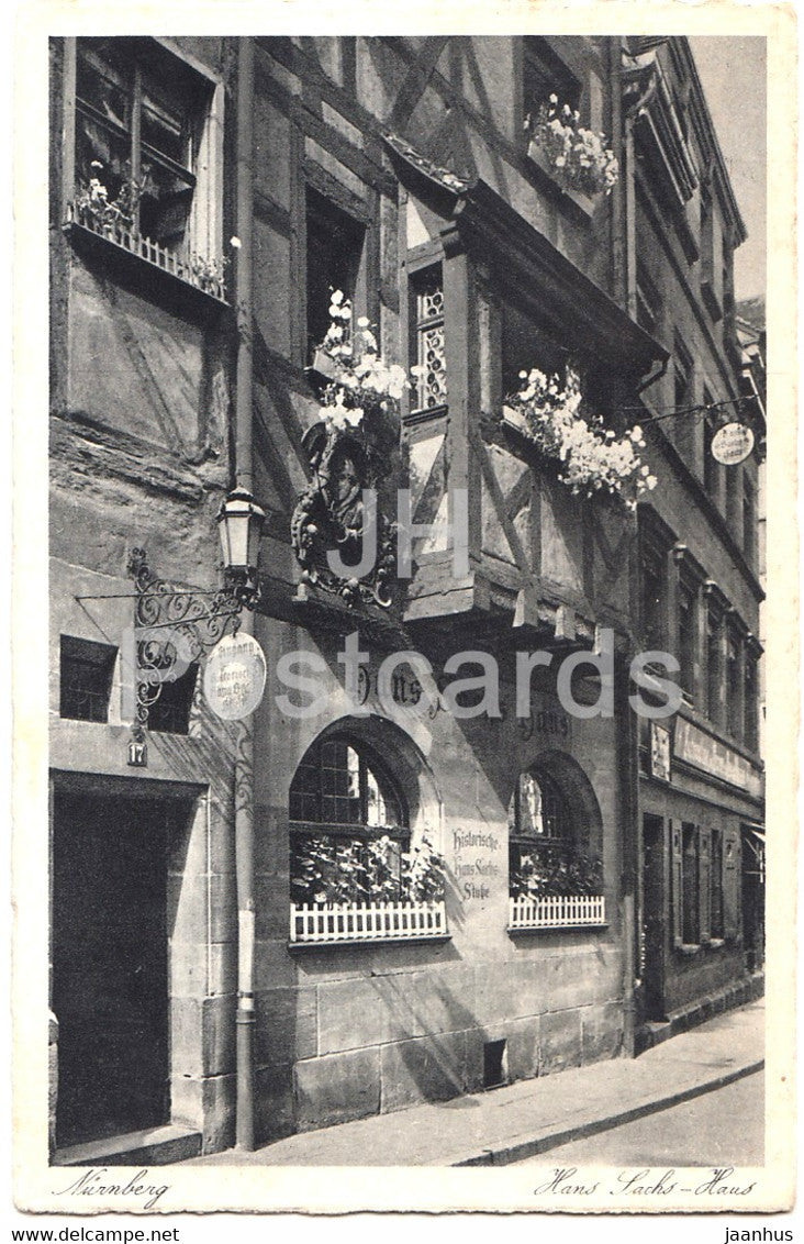 Nurnberg - Hans Sachs Haus - Nuremberg - old postcard - 1935 - Germany - used - JH Postcards