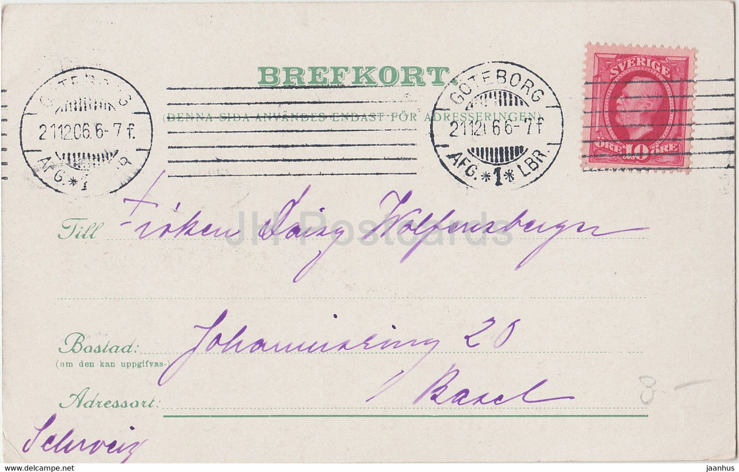 Göteborg - Göteborg - Innenansicht der Smalandsstugan i Slottsskogen - alte Postkarte - 1906 - Schweden - gebraucht