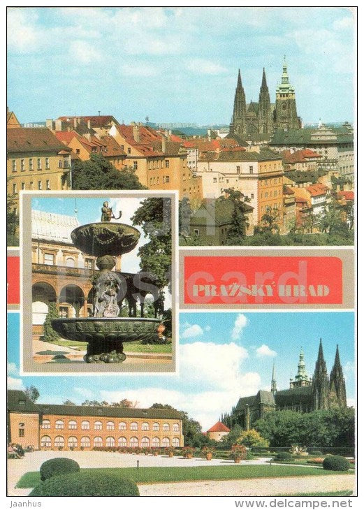 Praha - Prague - The castle of Prague Hradcany - fountain - Czechoslovakia - Czech - unused - JH Postcards