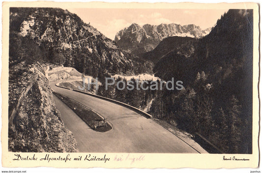 Deutsche Alpenstrasse mit Reiteralpe - 1594 - old postcard - 1939 - Germany - used - JH Postcards