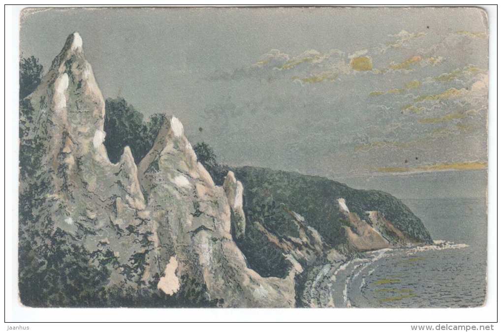 Wissower Klinken - Insel Rügen - illustration - old postcard  - Germany - used - JH Postcards