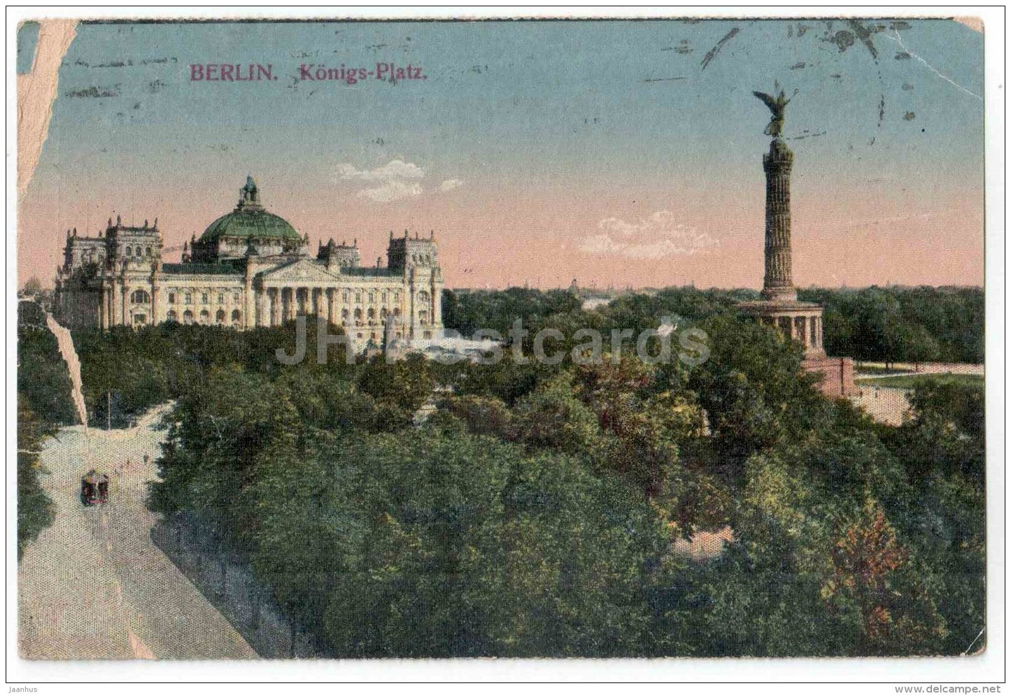 Königs-Platz - Berlin - Germany - sent from Germany to Estonia Tallinn 1923 - JH Postcards