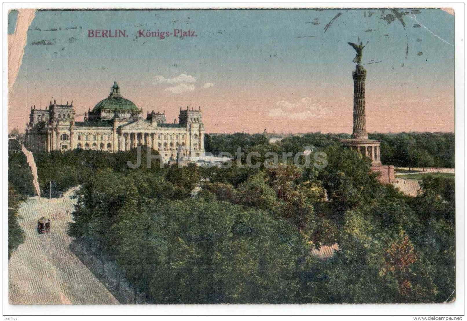 Königs-Platz - Berlin - Germany - sent from Germany to Estonia Tallinn 1923 - JH Postcards