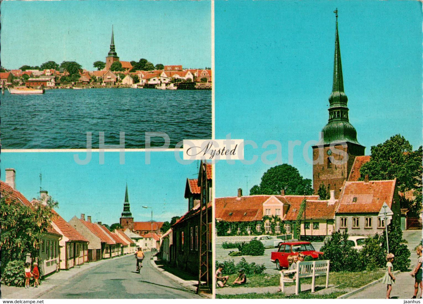 Nysted - Danmarks sydligste kobstad - The southernmost borough of Denmark - multiview - 1975 - Denmark - used - JH Postcards