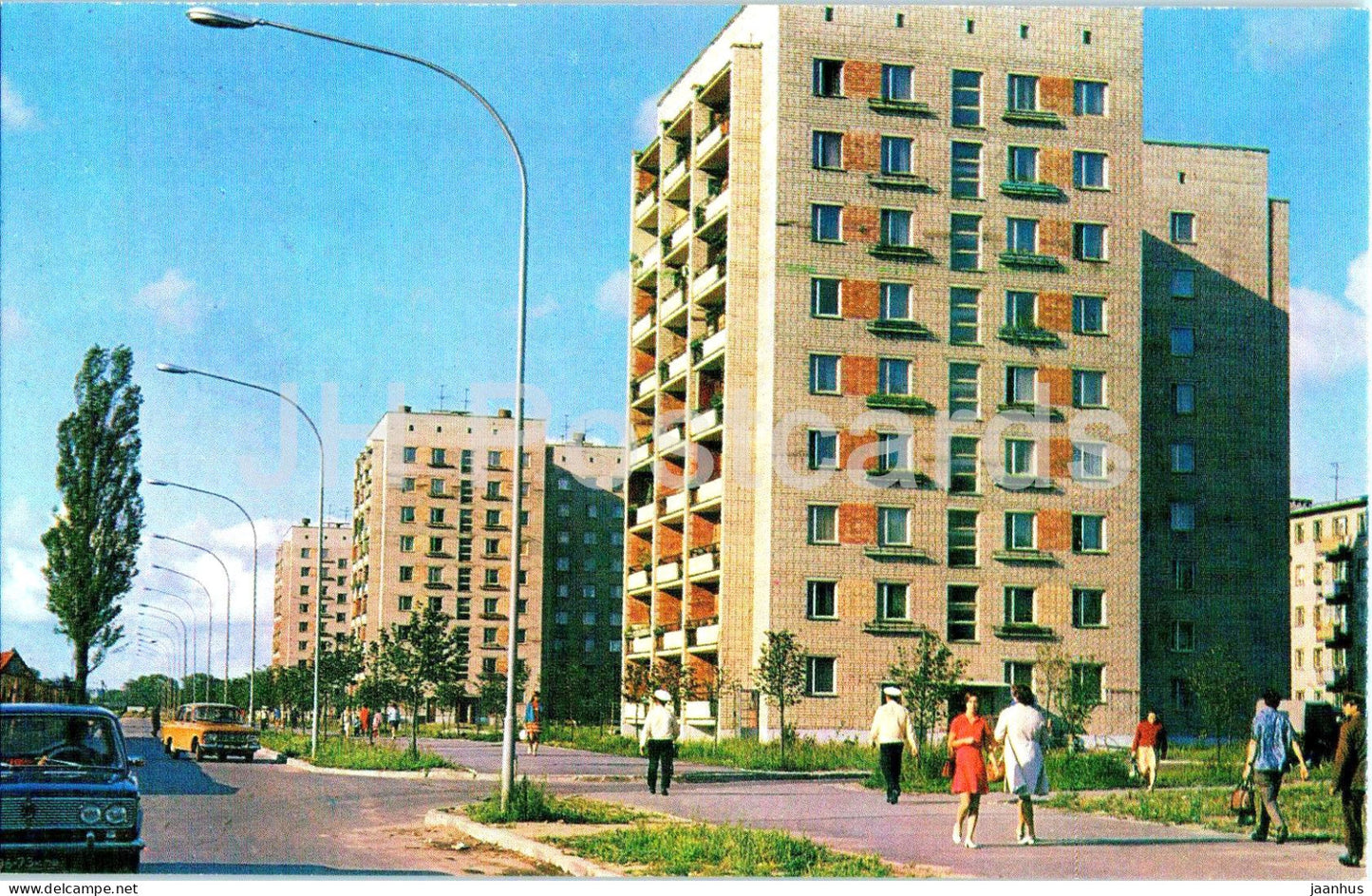 Kaliningrad - Konigsberg - Gaydar street - car Zhiguli - 1975 - Russia USSR - unused - JH Postcards