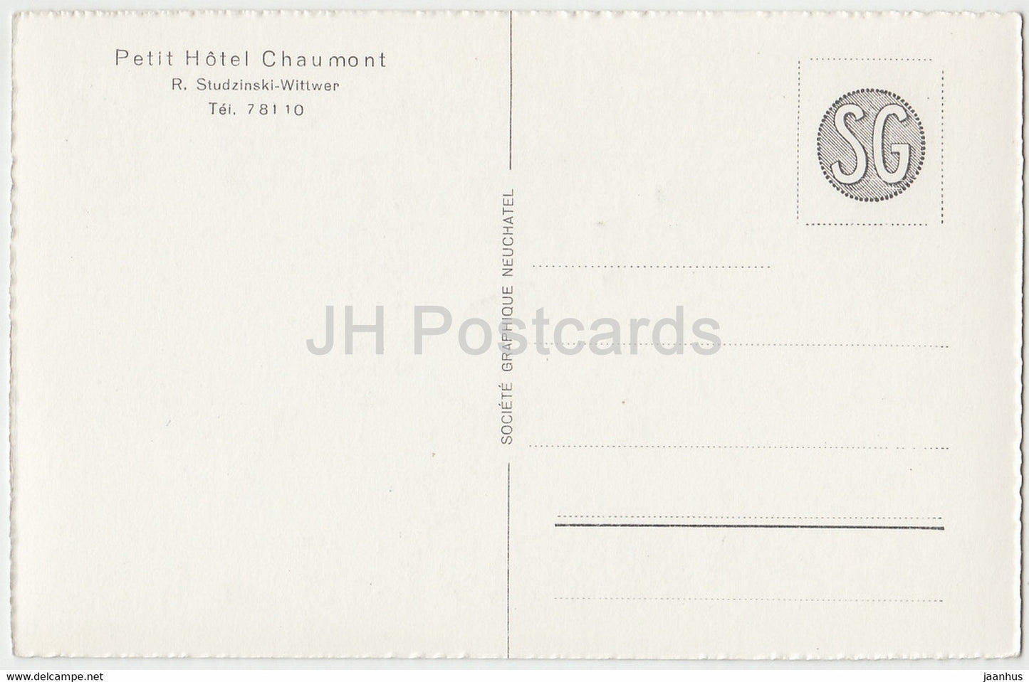 Petit Hotel Chaumont - La Gare - funicular - 2661 - Switzerland - unused