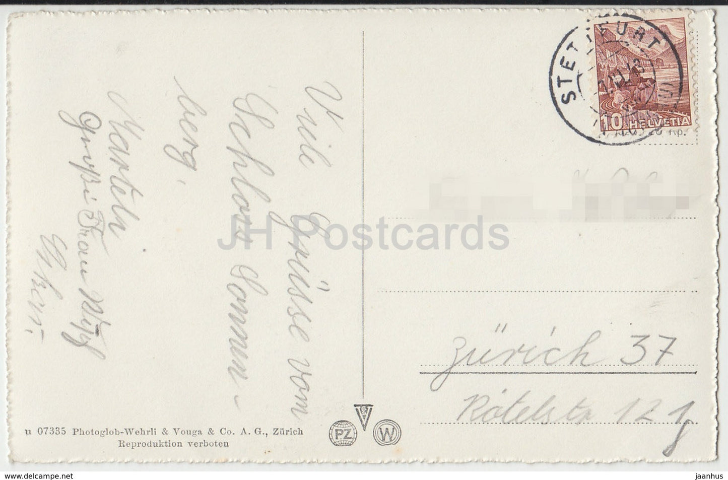 Sonnenberg - Schlosseingang - 07335 - Switzerland - 1943 - used