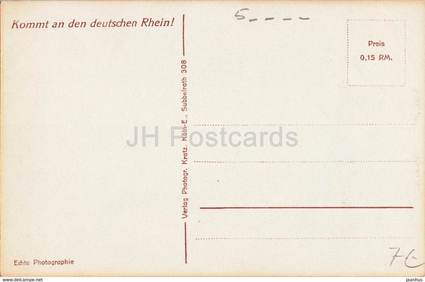 Cologne - Cologne - Dusseldorfer Rheindampfschiffahrt - Das Deutsche Eck - navire - carte postale ancienne - Allemagne - inutilisé