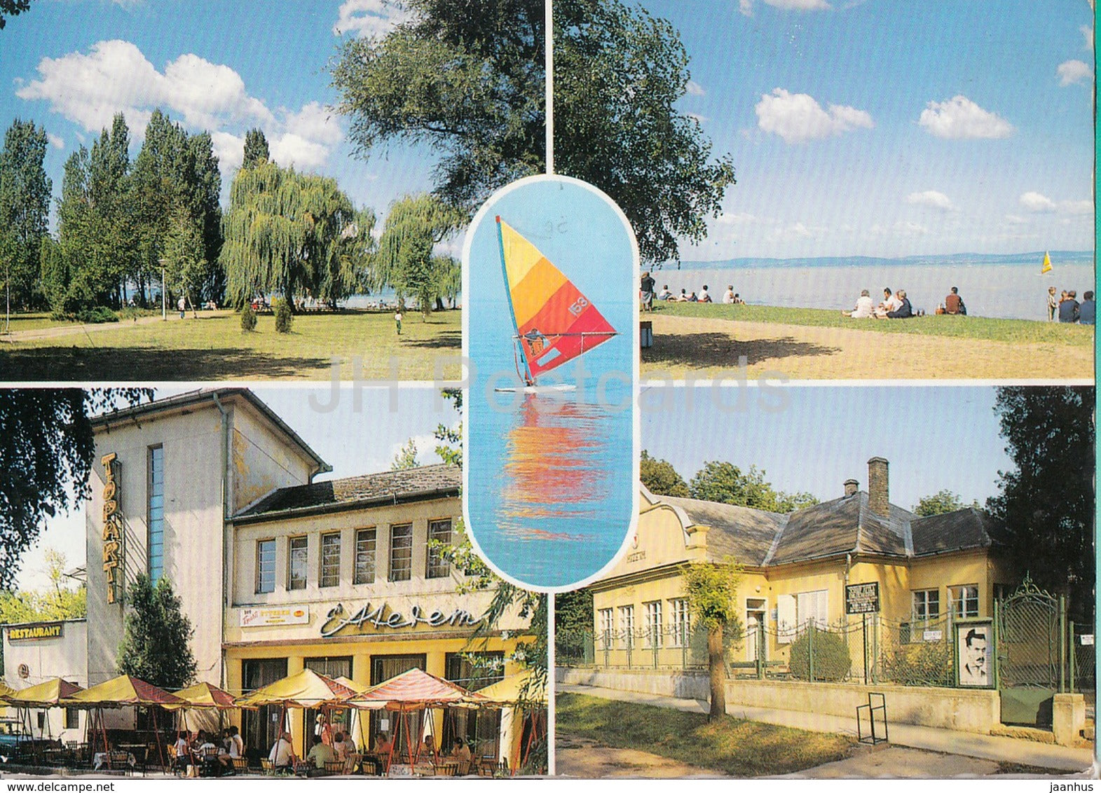 Balaton - Balatonszarszo - windsurfing - museum - multiview - 1986 - Hungary - used - JH Postcards