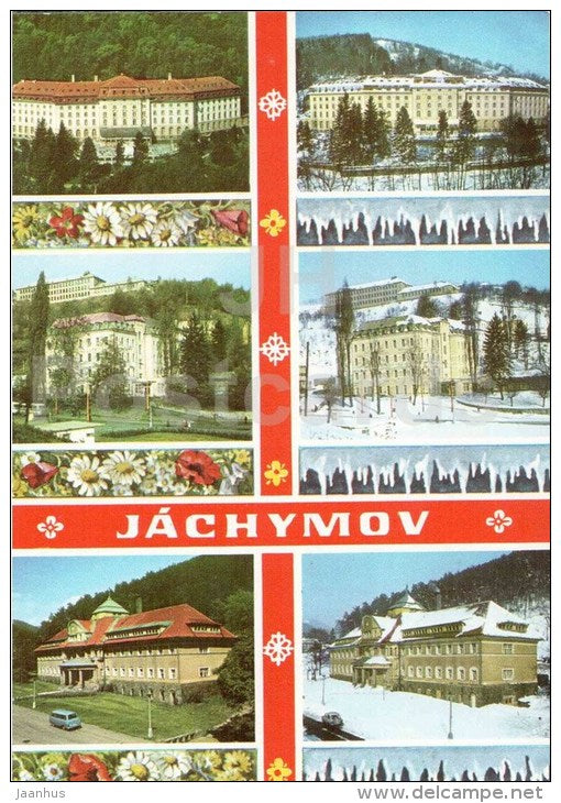 Jachymov - sanatorium M. Curie Skodlowska - spa Praha - radium spa - architecture - Czechoslovakia - Czech - unused - JH Postcards