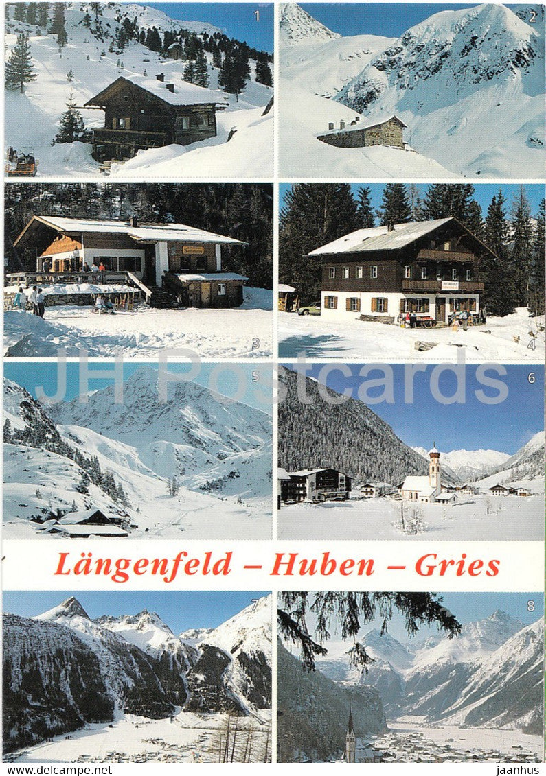 Langenfeld Huben Gries - Nissl Alm - Sattelalm - Vordere Sulztalalm - Huben - Amberger Hutte - 1998 - Austria - used - JH Postcards