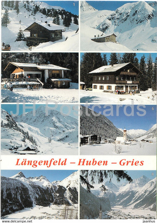 Langenfeld Huben Gries - Nissl Alm - Sattelalm - Vordere Sulztalalm - Huben - Amberger Hutte - 1998 - Austria - used - JH Postcards