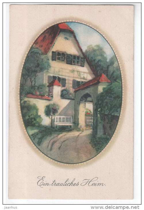 House - Ein Trauliches Heim - Meissner & Buch 2399 - old postcard - circulated in Estonia - used - JH Postcards