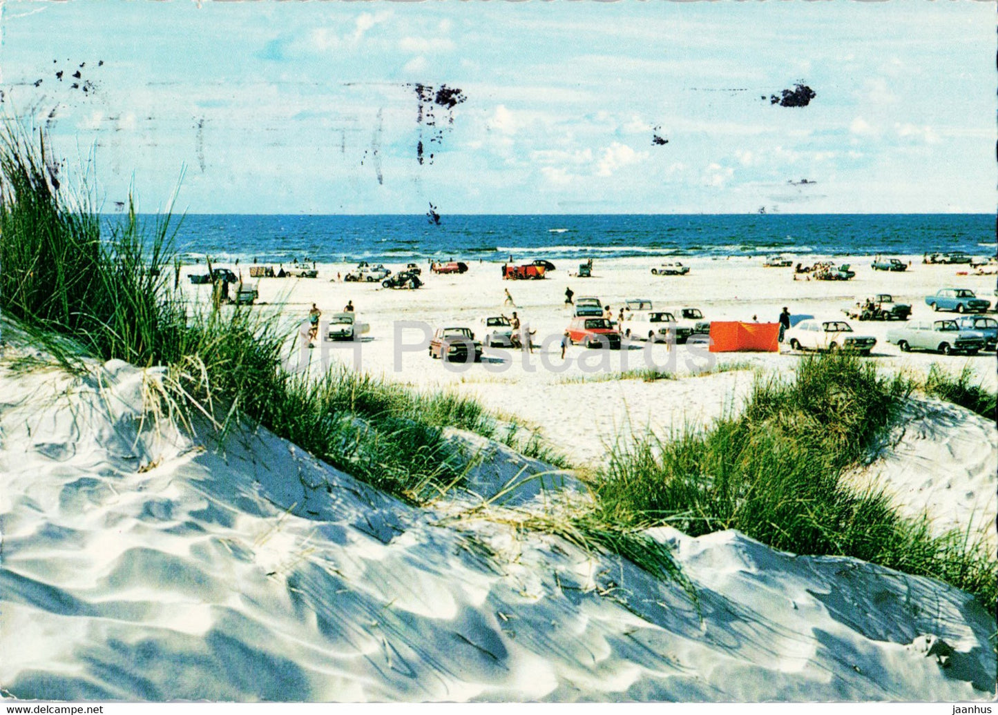 From the Beach - The North Sea - car - 1976 - Denmark - used - JH Postcards