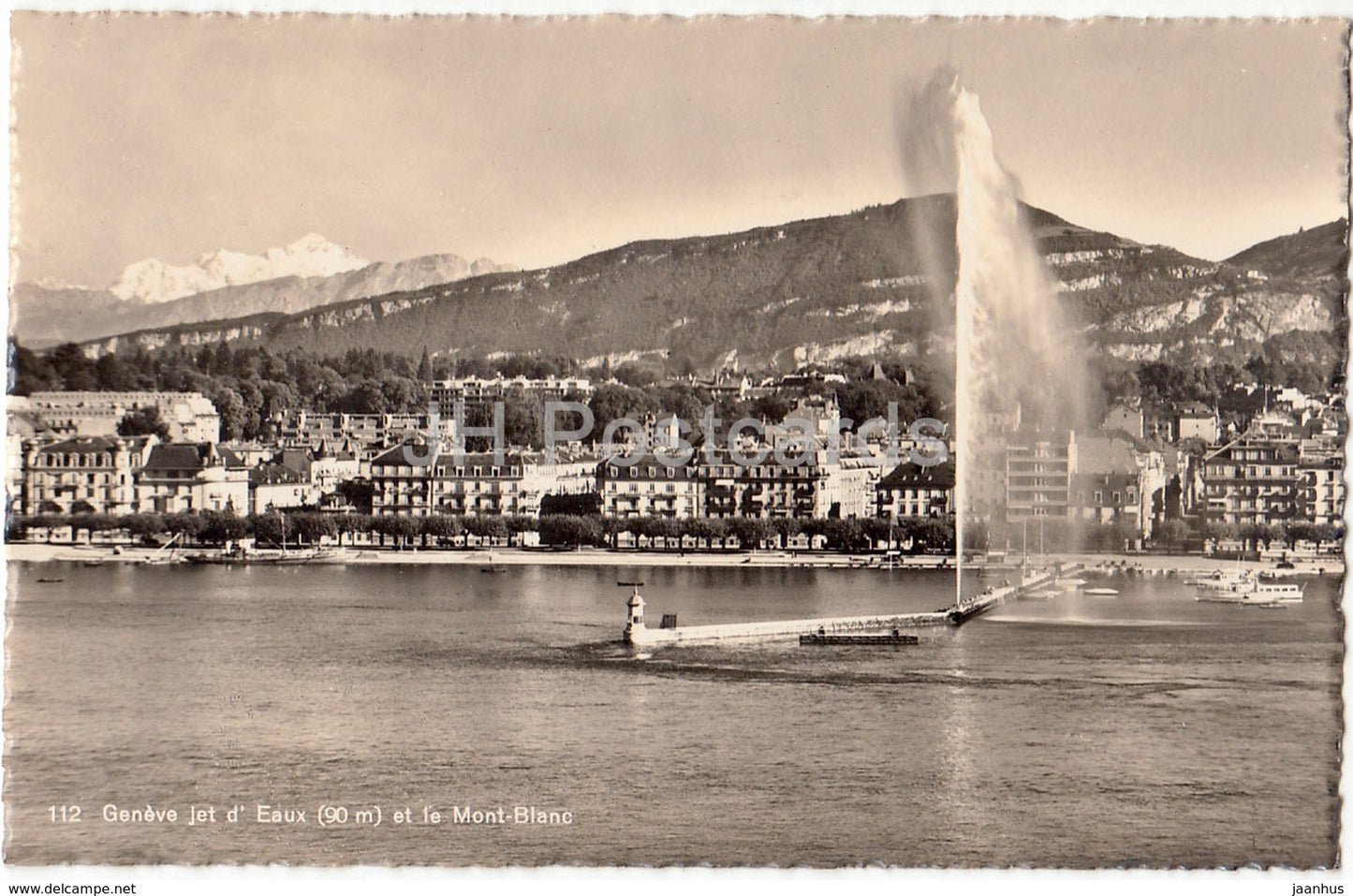 Geneve - Geneva - Jet d'Eau et le Mont-Blanc - 112 - Switzerland - 1941 - used - JH Postcards