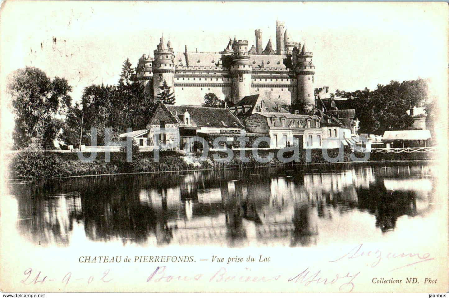 Chateau de Pierrefonds - Vue prise du Lac - castle - 273 - old postcard - 1902 - France - used - JH Postcards