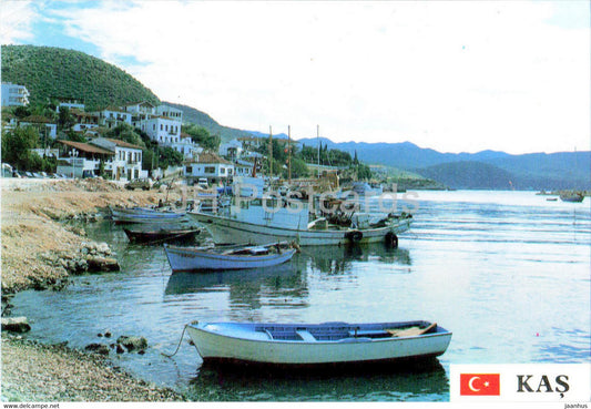 Kas - close view of the city from the port - Photo - 1988 - Turkey - used - JH Postcards