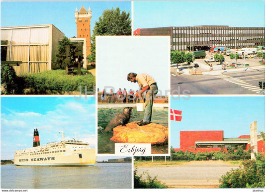 Esbjerg - ship - multiview - 1983 - Denmark - used - JH Postcards