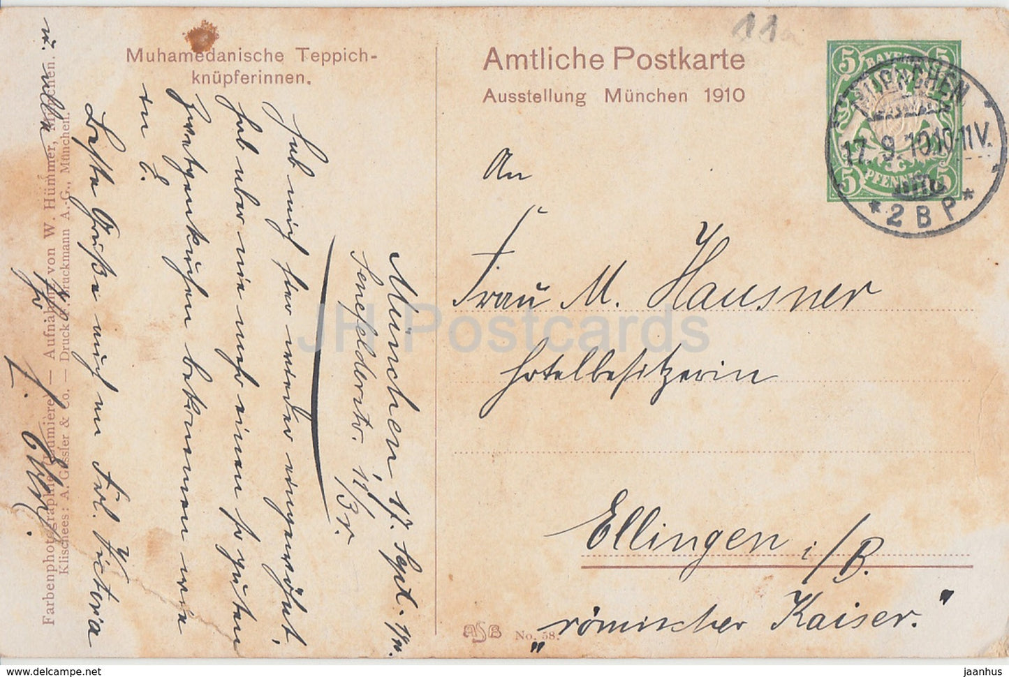 Muhamedanische Teppich Knupferinnen - muslimische Teppichknüpferinnen - Volkstrachten - alte Postkarte - 1910 - Deutschland - gebraucht