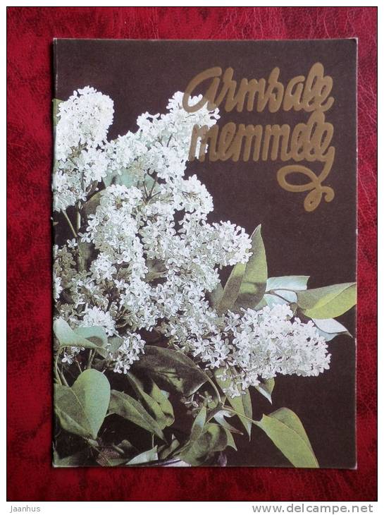 greeting card - lilacs - flowers - Russia - USSR - unused - JH Postcards