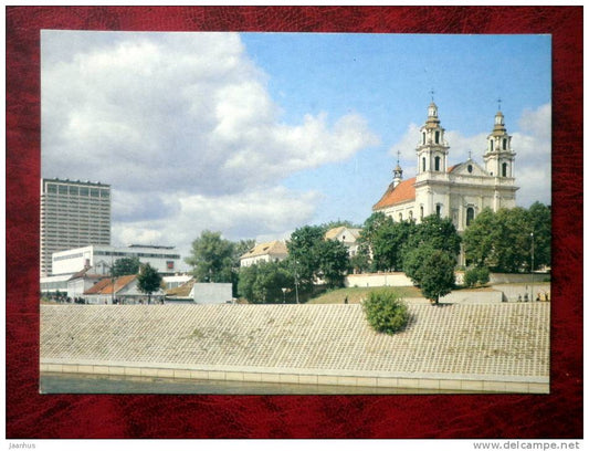 Vilnius - church - houses - 1989 - Lithuania - USSR - unused - JH Postcards