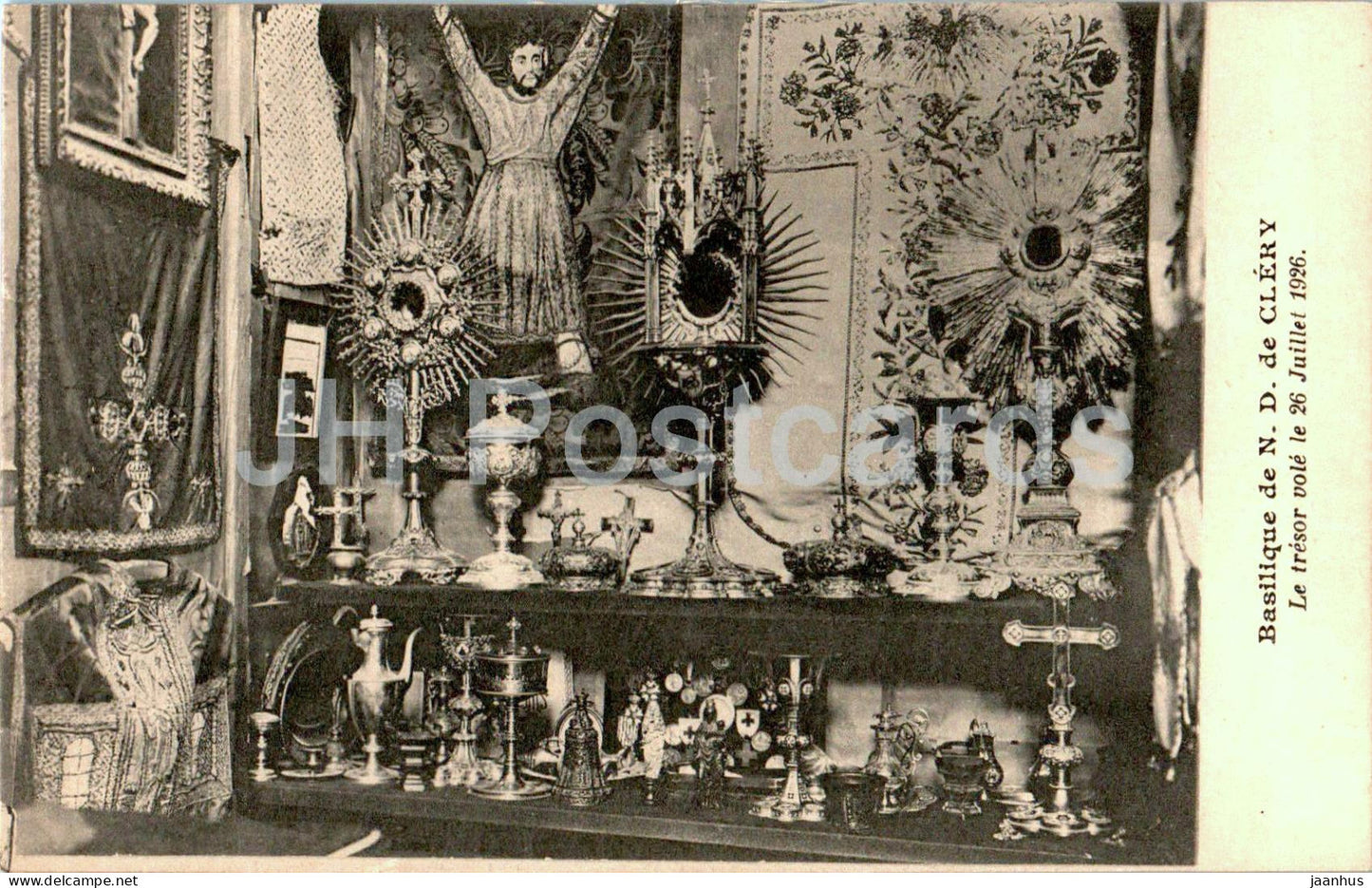 Basilique de N D de Clery - Le tresor vole le 26 Juillet 1926 - cathedral - old postcard - France - unused - JH Postcards