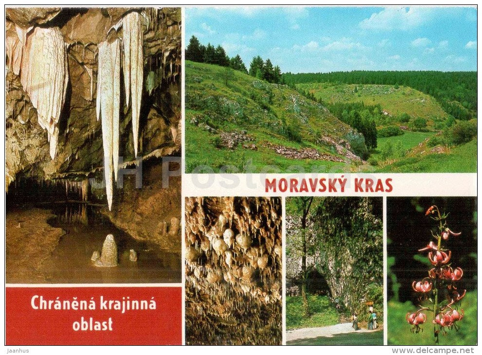 Moravsky Kras - Protected region - stalactite - Czechoslovakia - Czech - used 1989 - JH Postcards