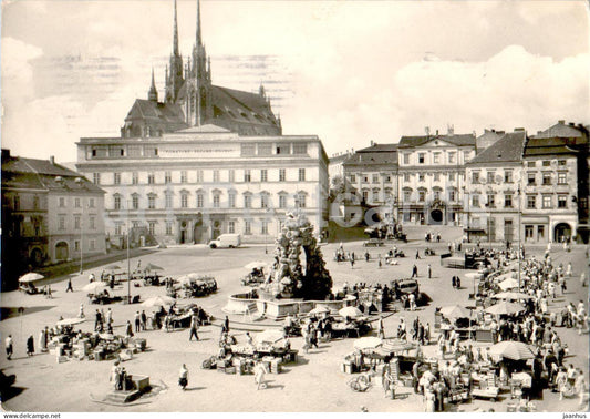 Brno - namesti 25 unora - The Square of 25th February - Moravian Museum - 1965 - Czech Repubic - Czechoslovakia - used - JH Postcards