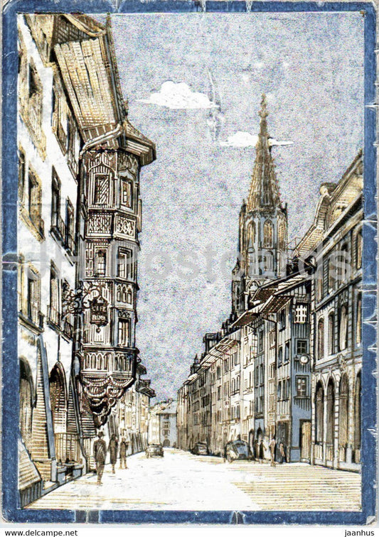 Bern - Berne - Kesslergasse mit Munsterturm - old postcard - 1958 - Switzerland - used - JH Postcards