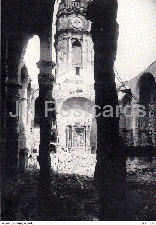 Dresden Neustadt - Dreikonigskirche - Ausgebranntes Kirchenschiff  1950 - church - DDR Germany - unused - JH Postcards