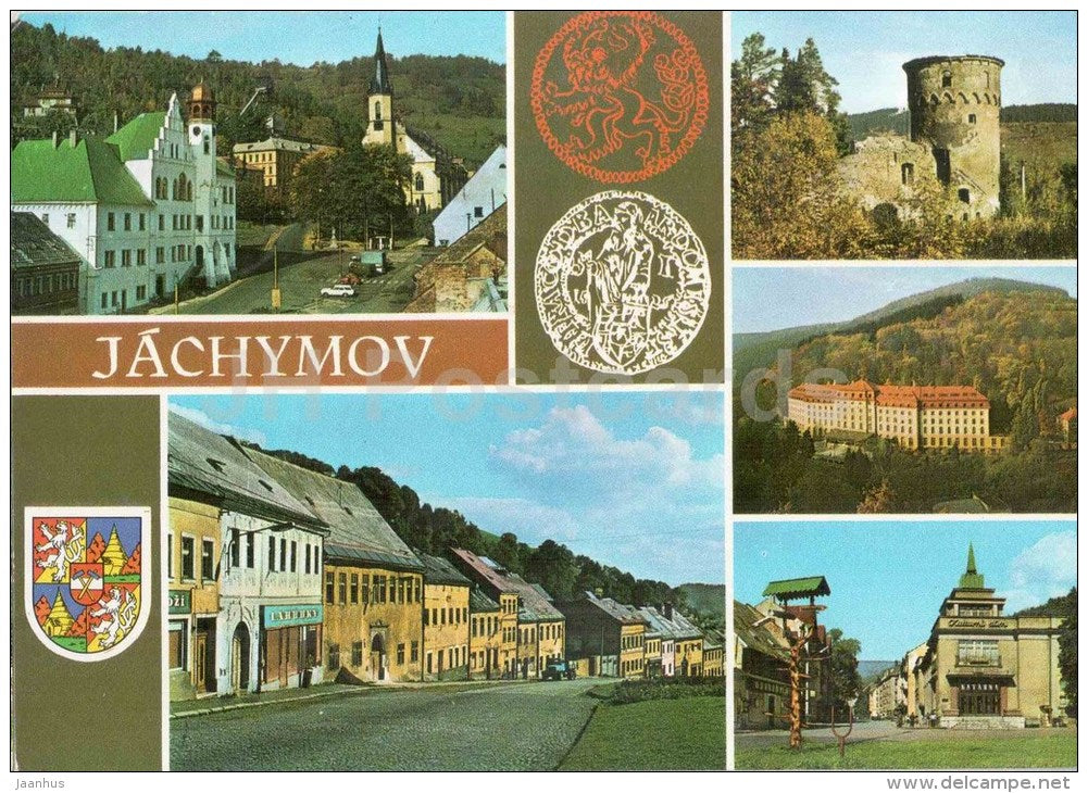 Jachymov - architecture - town views - Czechoslovakia - Czech - used 1973 - JH Postcards