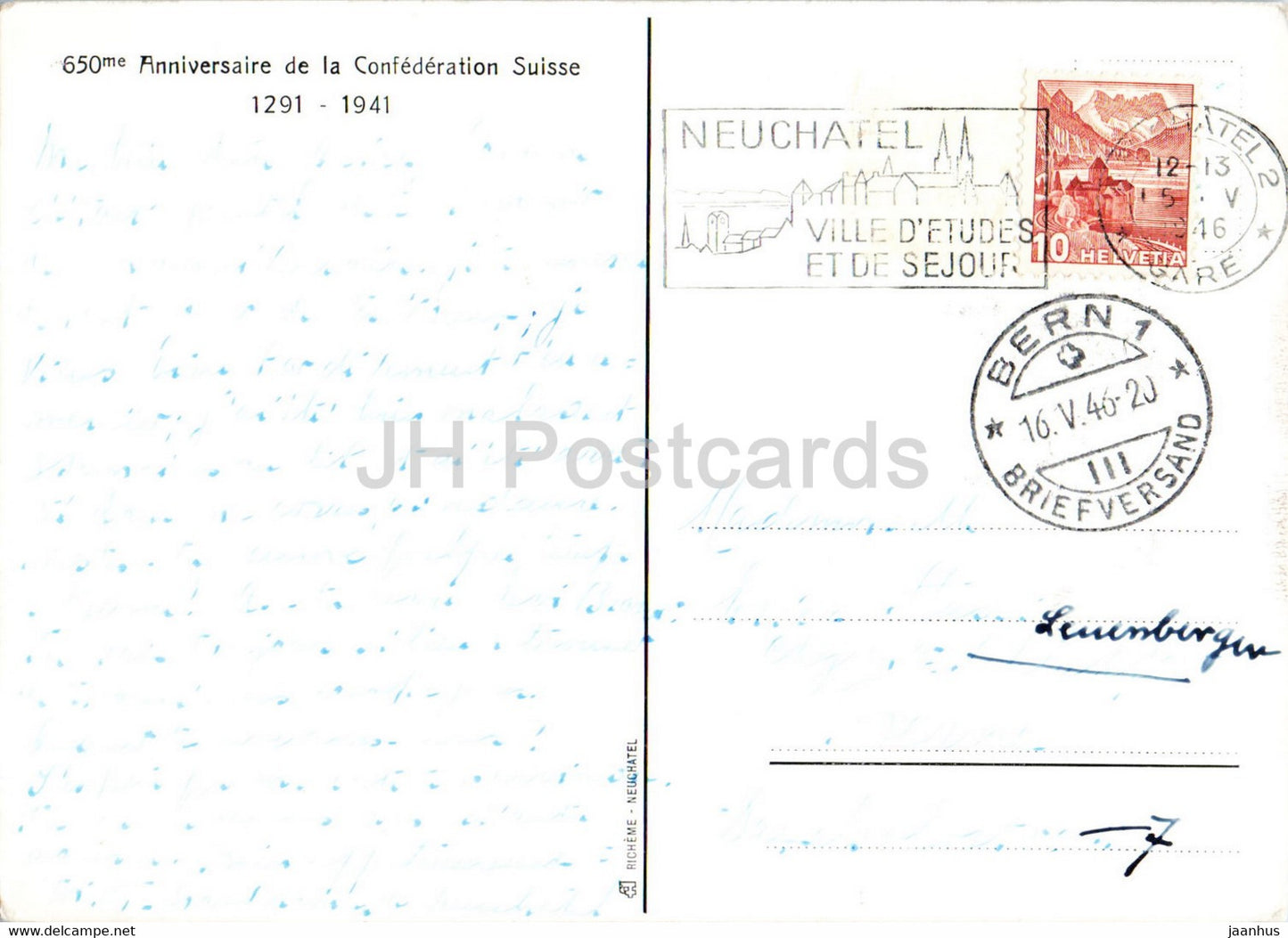 Le Ranft - L' Ermitage de Nicolas de Flue - 1946 - old postcard - Switzerland - used