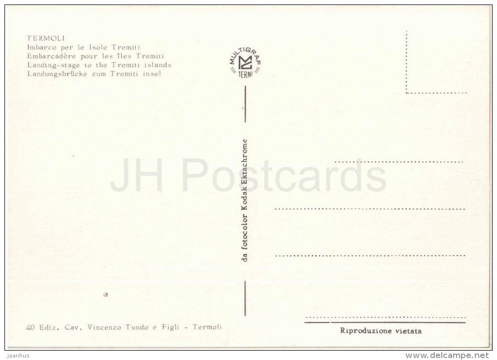 Imbarco  per le Isole Tremiti - boat - Termoli - Campobasso - Molise - 40 - Italia - Italy - unused - JH Postcards