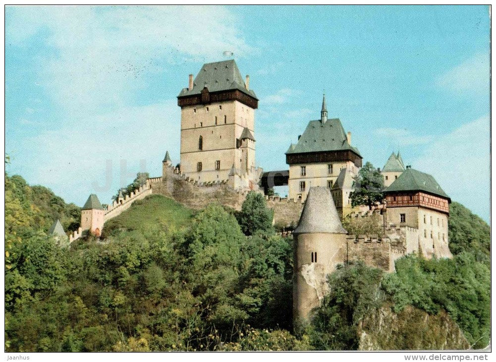 Karlstejn castle - 3 - Czechoslovakia - Czech - used 1971 - JH Postcards