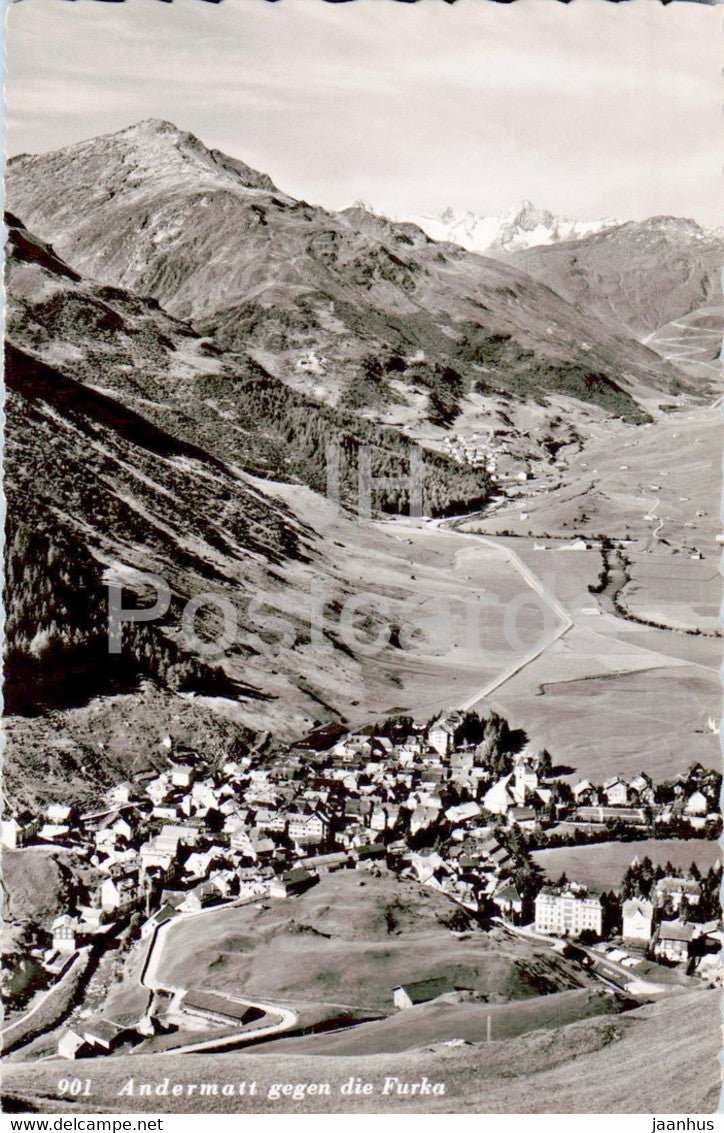 Andermatt gegen die Furka - 901 - old postcard - 1942 - Switzerland - used - JH Postcards