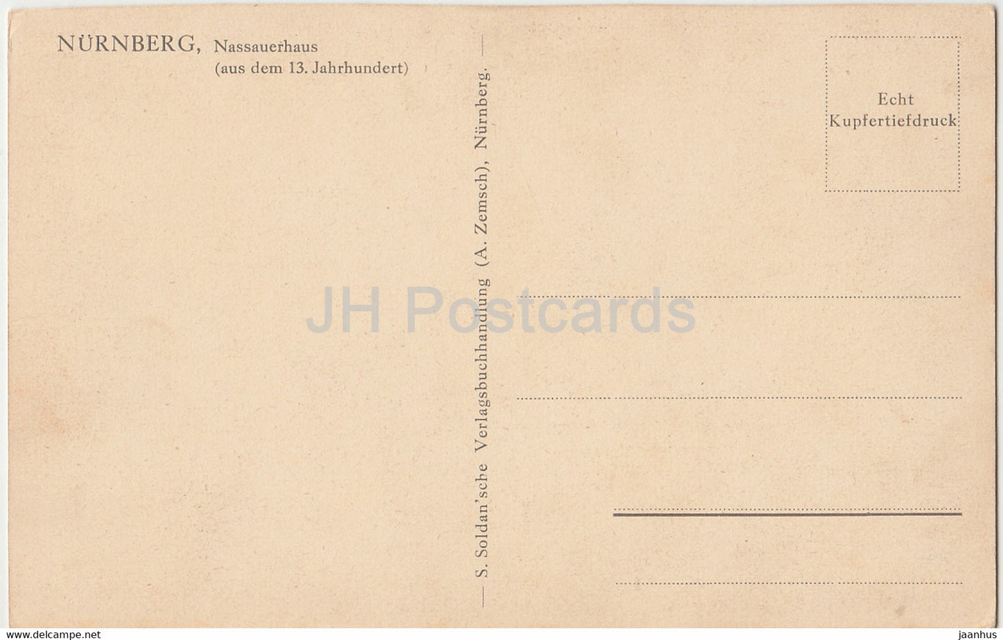 Nürnberg - Nassauerhaus - Nürnberg - alte Postkarte - Deutschland - unbenutzt