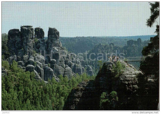 Blick auf Felsenburg Neurathen - Sächsische Schweiz - Germany - 1998 gelaufen - JH Postcards