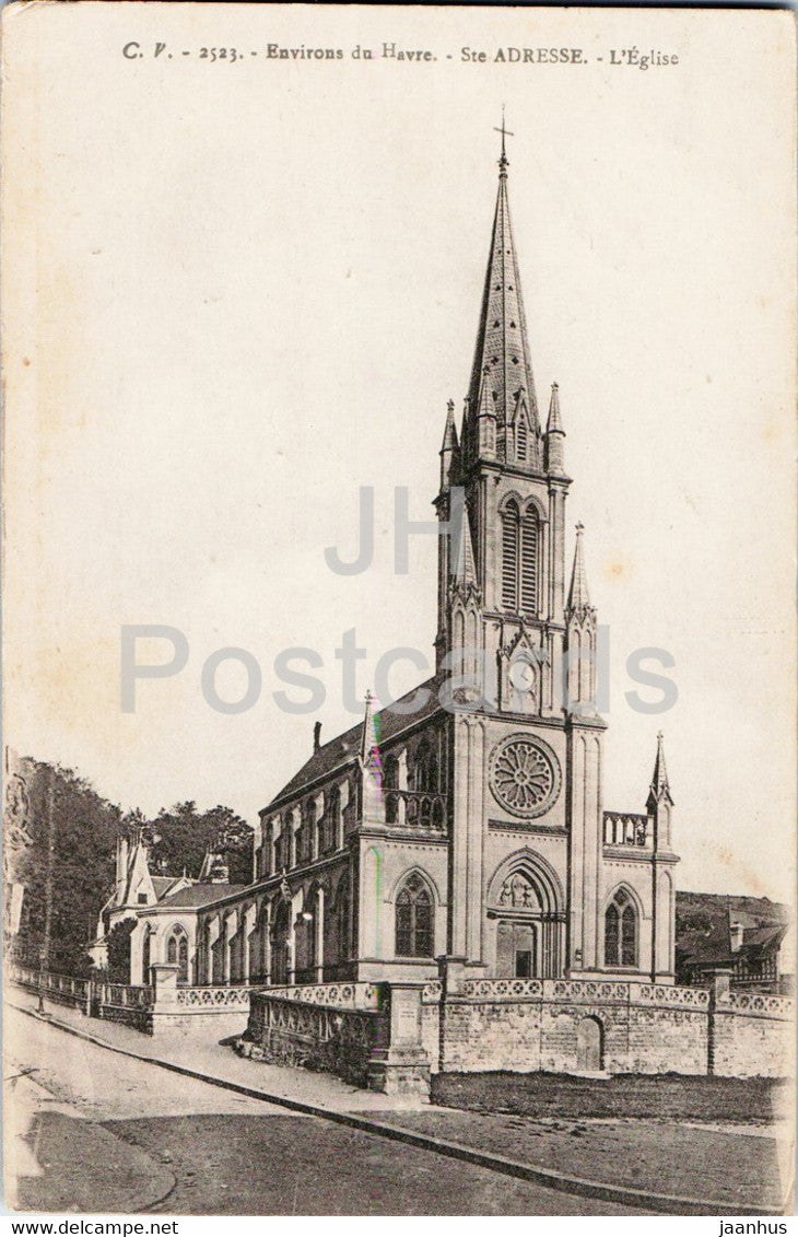 Sainte Adresse - Ste Adresse - L'Eglise - Environs du Havre - 2523 - church - old postcard - France - unused - JH Postcards