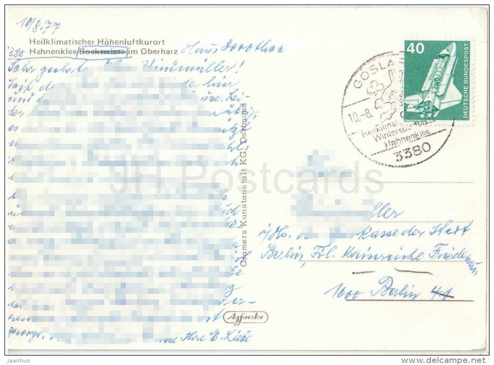 Heilklimatischer Höhenluftkurort Hahnenklee im Oberharz - Germany - 1977 gelaufen - JH Postcards