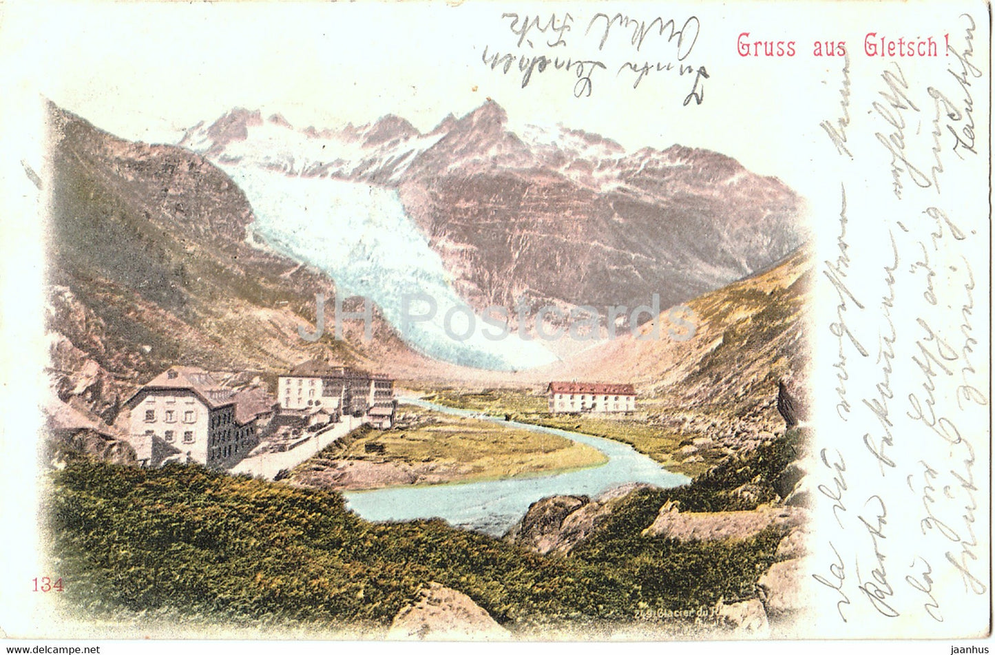 Gruss aus Gletsch - 134 - old postcard - 1901 - Switzerland - used - JH Postcards