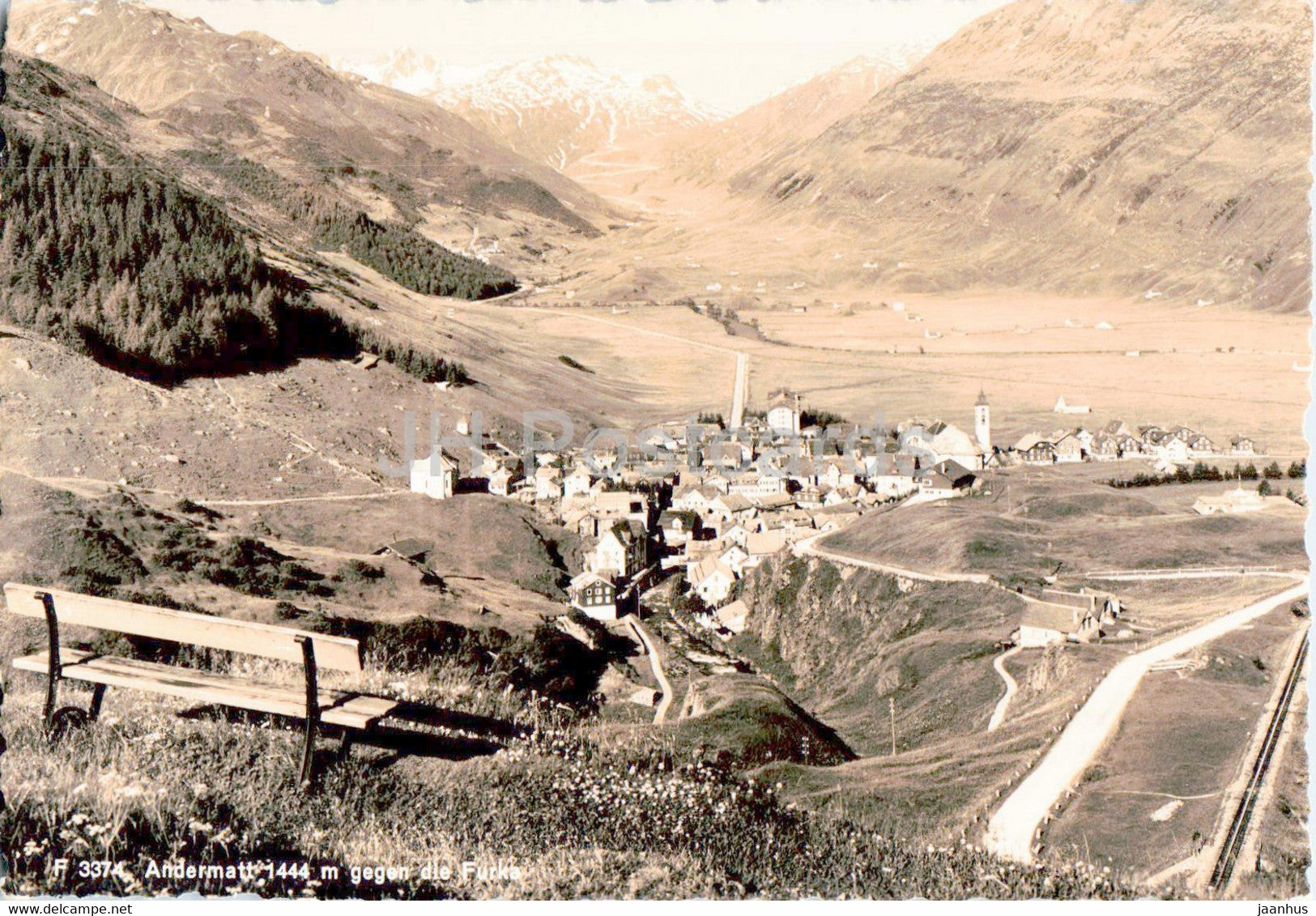 Andermatt 1444 m gegen die Furka - 3374 - old postcard - 1941 - Switzerland - used - JH Postcards