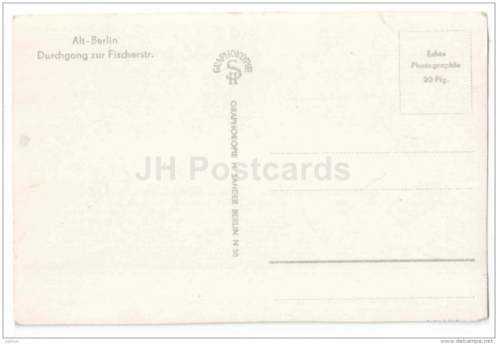 Durchgang zur Fisherstrasse - Alt-Berlin - Berlin - Germany - unused - JH Postcards