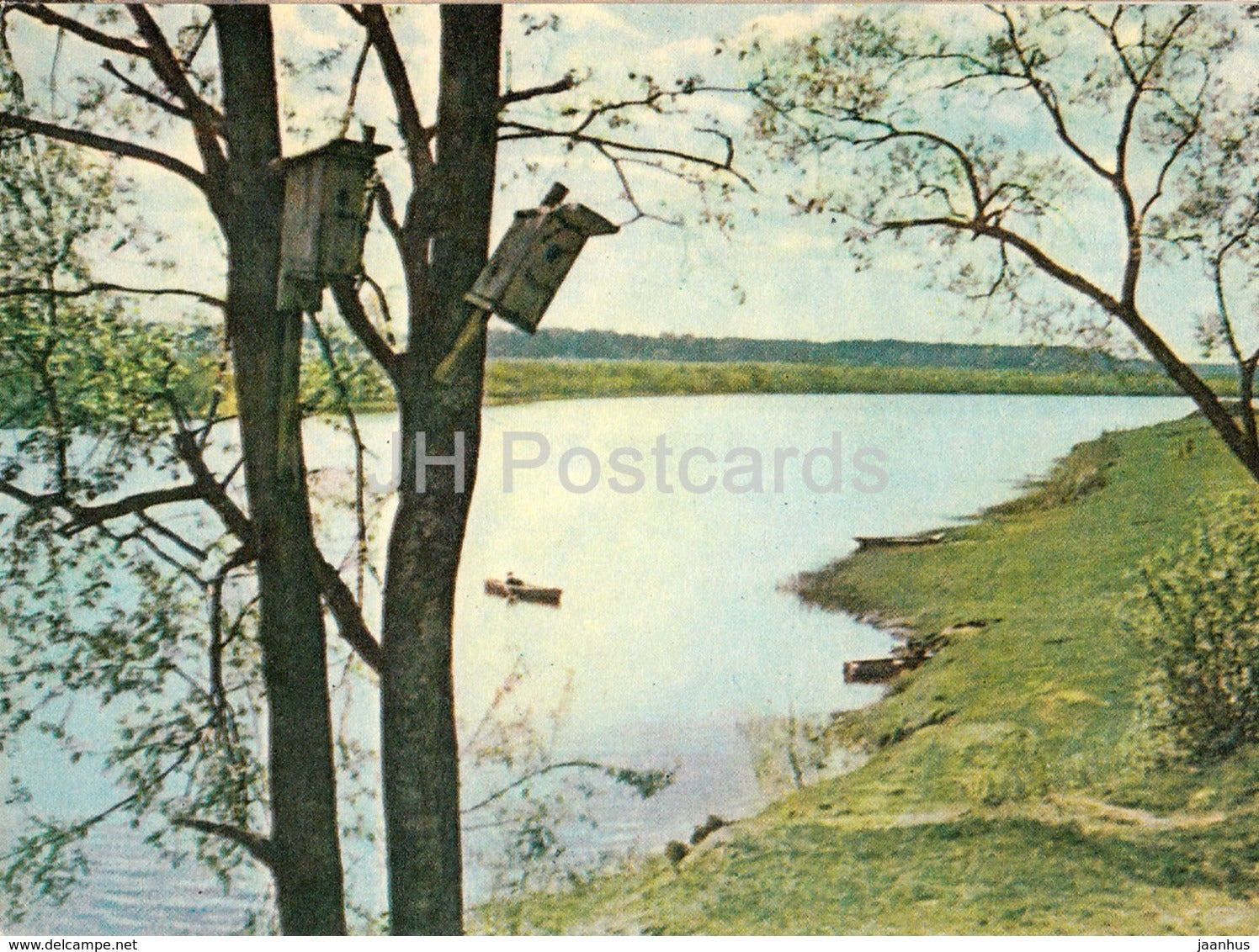 The Lielupe river - Latvian Views - old postcard - Latvia USSR - unused - JH Postcards