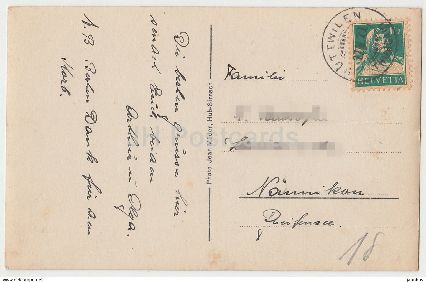 Kuranstalt Steinegg - TG - Switzerland - 1929 - used