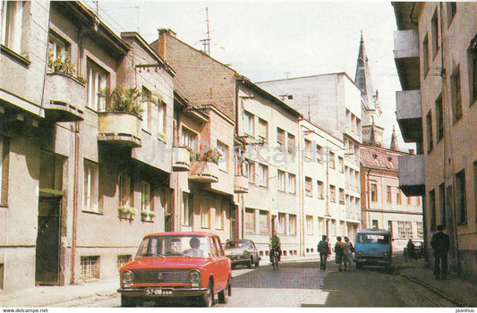 Mukachevo - Kirov street - car Zhiguli - 1 - Ukraine USSR - unused - JH Postcards