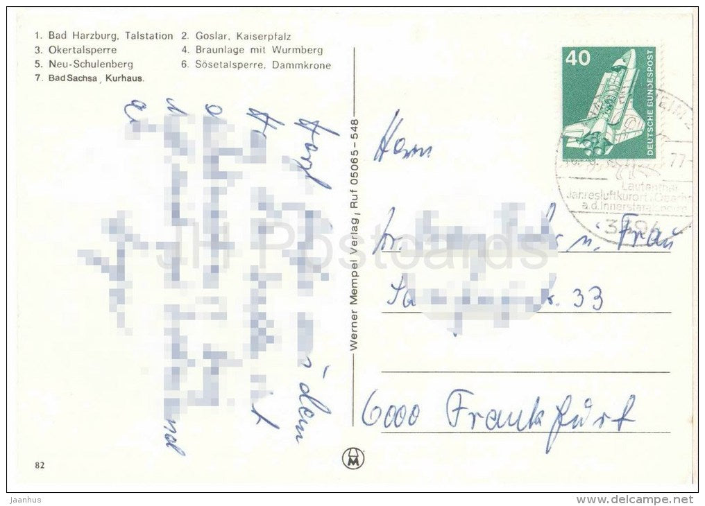 Der Schöne Harz - Talstation - Okertalsperre - Bad Sachsa , Kurhaus - Goslar , Kaiserpfalz - Germany - 1977 gelaufen - JH Postcards