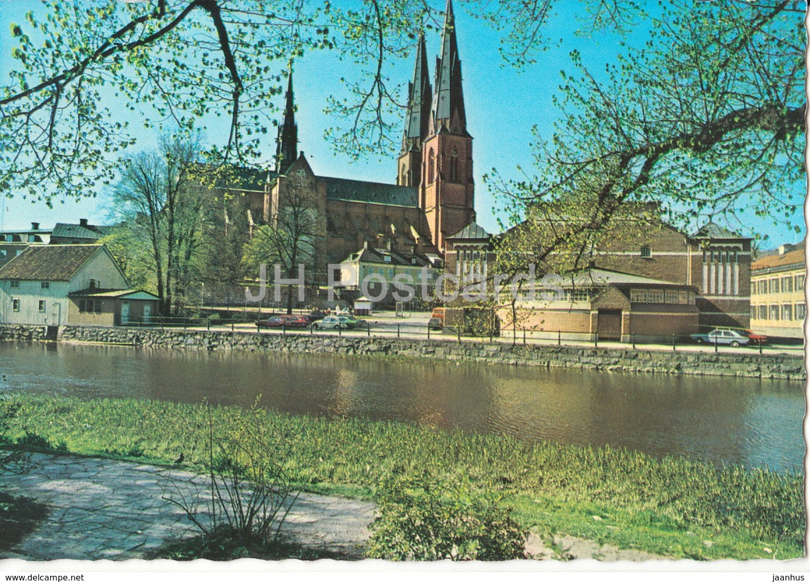 Uppsala Fyrisan - Domkyrkan och Saluhallen - The Cathedral and the Market Hall - Sweden - used - JH Postcards