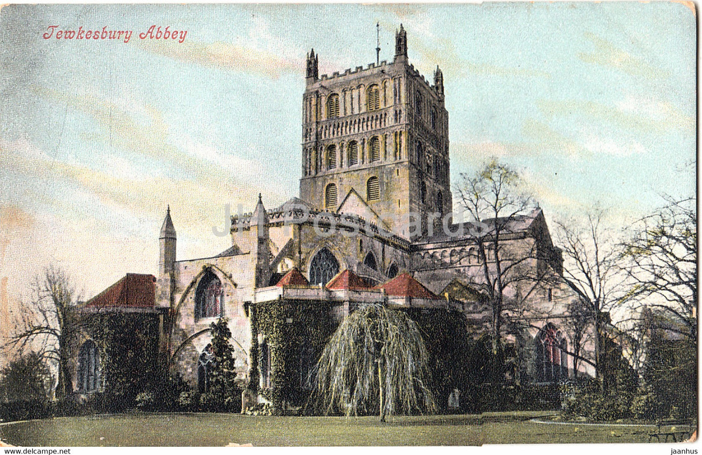 Tewkesbury Abbey - old postcard - England - United Kingdom - unused - JH Postcards